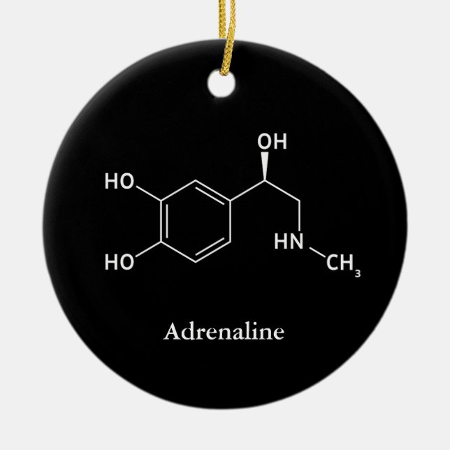 Ornement En Céramique Chimie moléculaire de l'épinéphrine adrénaline (Devant)
