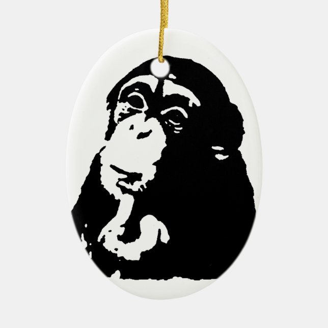 Ornement En Céramique Chimpanzé Pop Art Thinking (Devant)