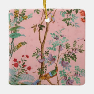 Ornement En Céramique Chinoiserie rose