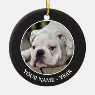 Ornement En Céramique Chiot anglais de bouledogue