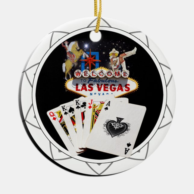 Ornement En Céramique Chip Black Poker Affiche de bienvenue (Devant)