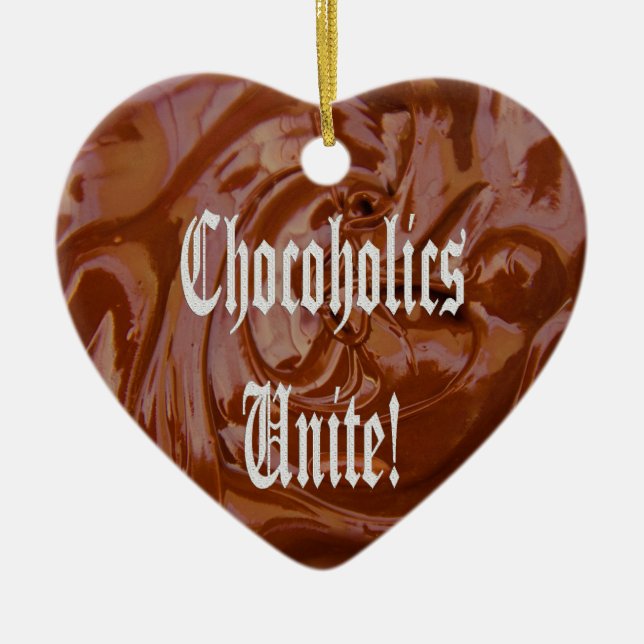 Ornement En Céramique Chocoholics Unite Heart Ornament (Devant)
