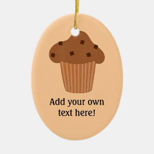 Ornement En Céramique Chocolat Muffin graphique personnalisable