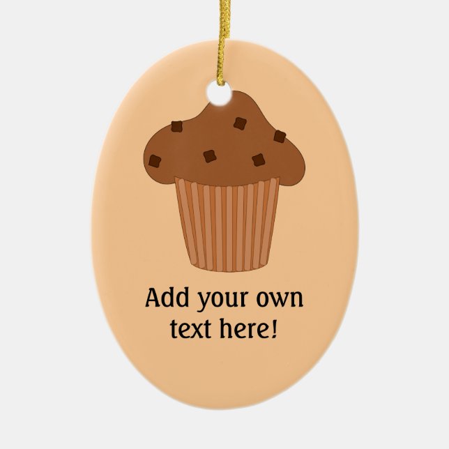 Ornement En Céramique Chocolat Muffin graphique personnalisable (Devant)