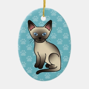 Ornement En Céramique Chocolat Point Siamese race chat illustration