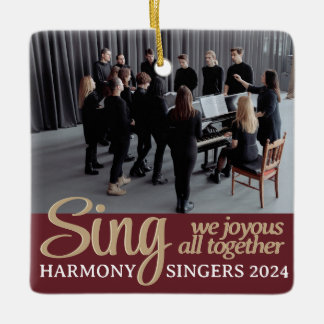 Ornement En Céramique Chorale Merry Christmas Singer Musique Photo