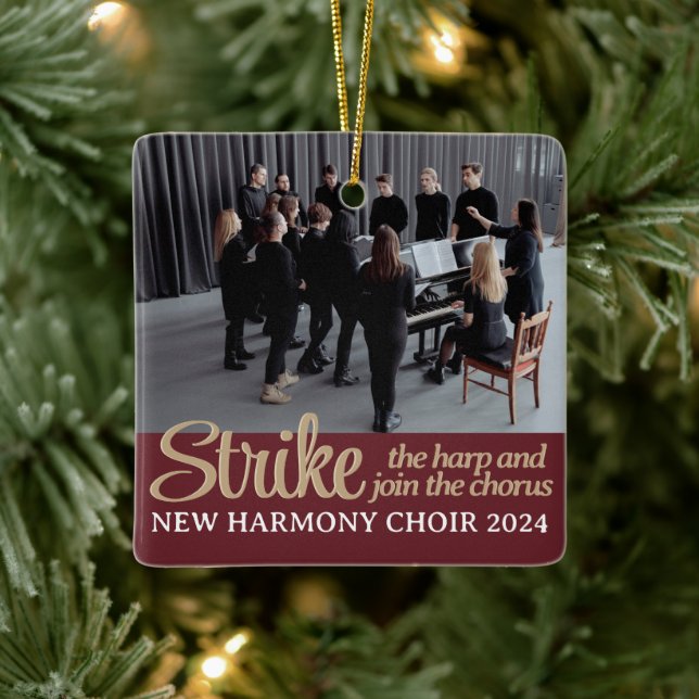 Ornement En Céramique Chorale Merry Christmas Singer Musique Photo (Arbre)