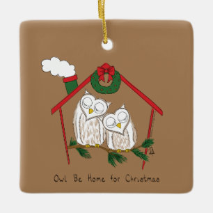 Ornement En Céramique Chouette de Noël Be Accueil mignonne