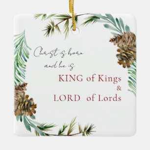 Ornement En Céramique Christ est né Roi des Rois Fête de Noël