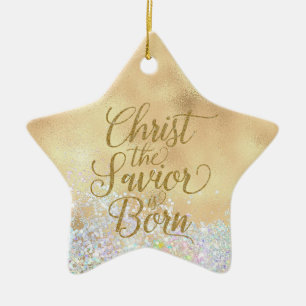 Ornement En Céramique Christ le Sauveur est né Noël