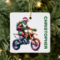 Christmas Dirt Bike Motocross Nom personnalisé