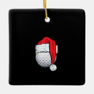 Ornement En Céramique Christmas Golf Ball Père Noël T Casquette Funny Sp