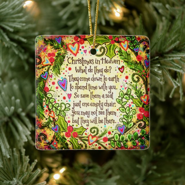 Ornement En Céramique Christmas Heaven Save them a Chair Citation (Arbre)