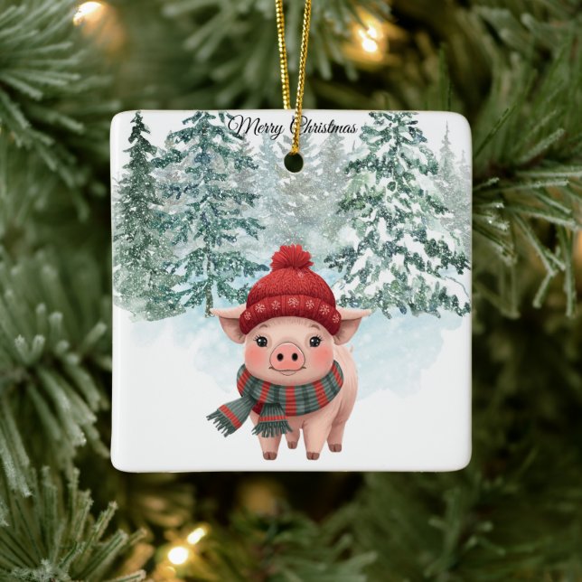 Ornement En Céramique Christmas Pig Ornament (Arbre)