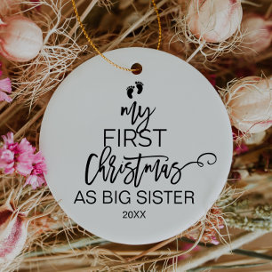 Ornement En Céramique Christmas Tree My First Christmas as Big Sister