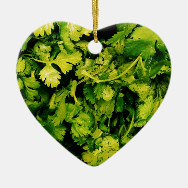 Ornement En Céramique Cilantro / Coriander Feuilles (Devant)