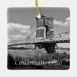 Ornement En Céramique Cincinnati Ohio Keepsaké Souvenir Noël