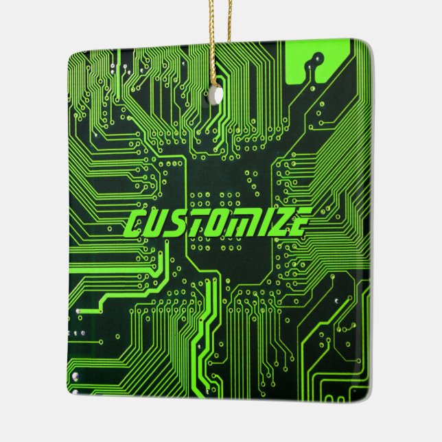 Ornement En Céramique Circuit imprimé PCB Cyber Green personnalisé Tech  (Gauche)