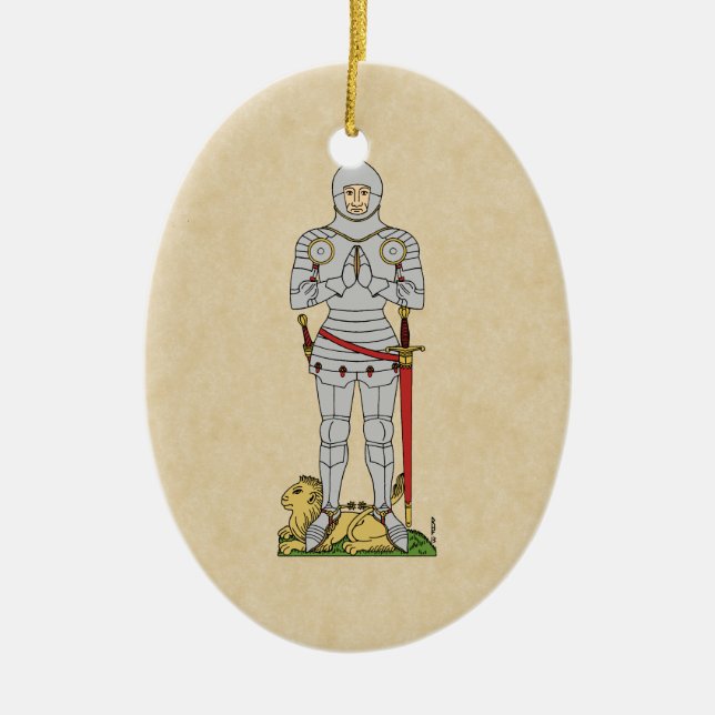 Ornement En Céramique Cirque du Chevalier Médiéval Anglais 1430 (Devant)