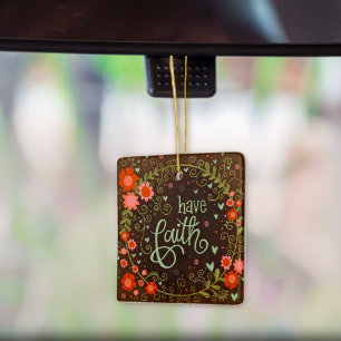 Ornement En Céramique Citation Florale Inspirant Faith Plutôt Inspiritis