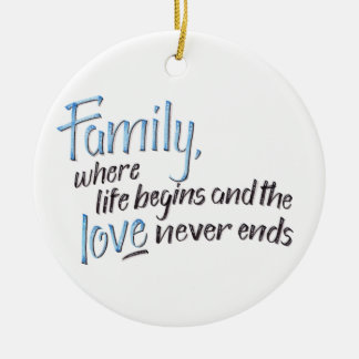 Ornement En Céramique Citation manuscrite de famille
