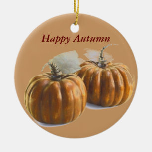 Ornement En Céramique Citrouille d'automne