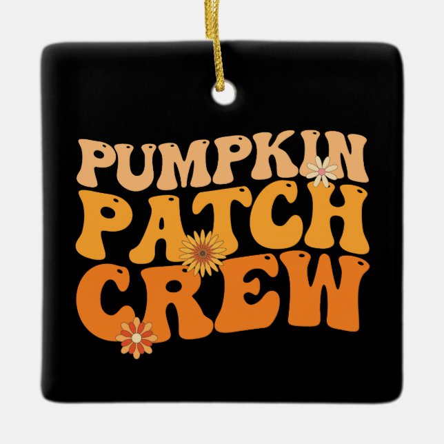 Ornement En Céramique Citrouille Patch Crew Retro Automne Super Automne (Devant)