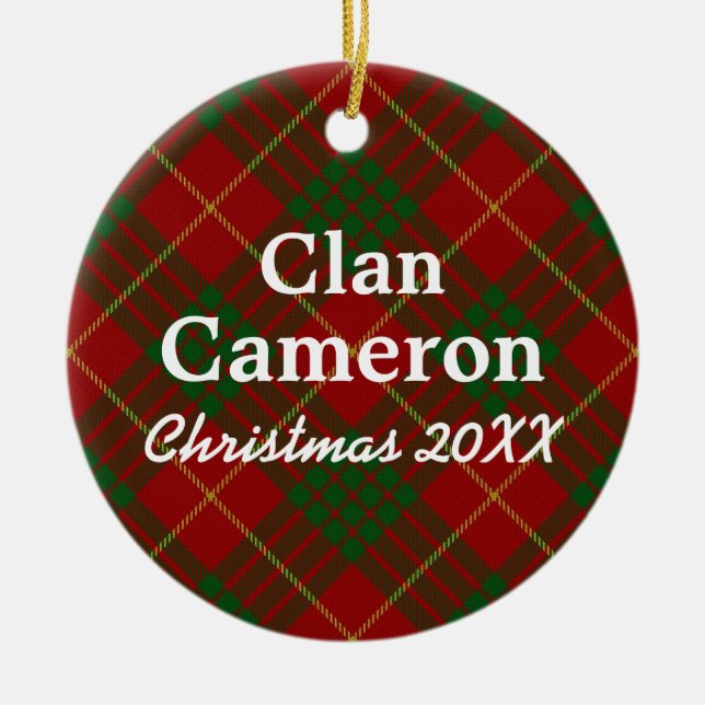 Ornement En Céramique Clan Cameron Scottish Tartan (Devant)