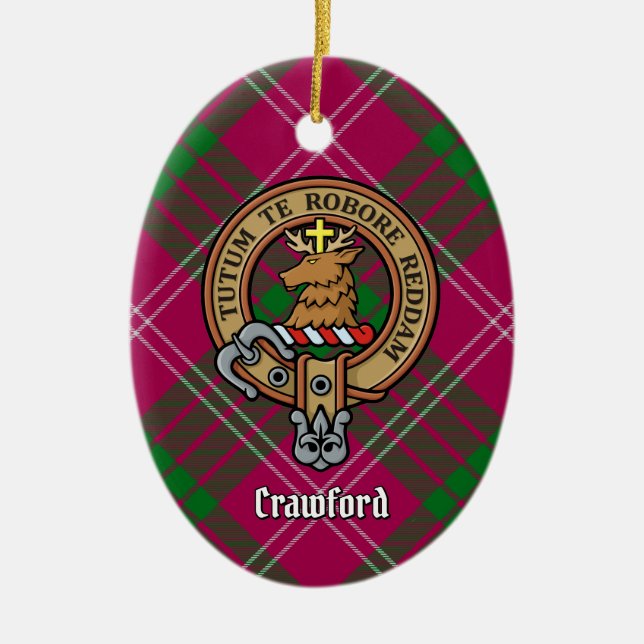Ornement en céramique Clan Crawford Crest (Devant)