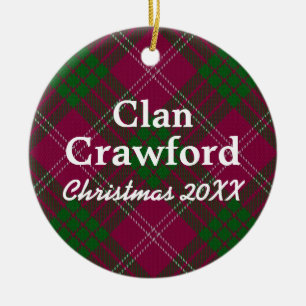 Ornement En Céramique Clan Crawford Scottish Tartan