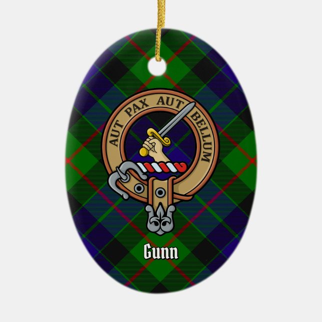 Ornement en céramique Clan Gunn Crest (Devant)