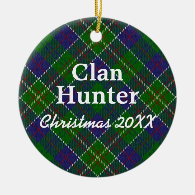 Ornement En Céramique Clan Hunter Tartan écossais (Devant)