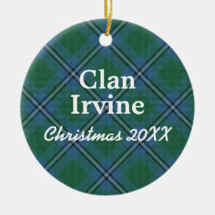Ornement En Céramique Clan Irvine Scottish Tartan