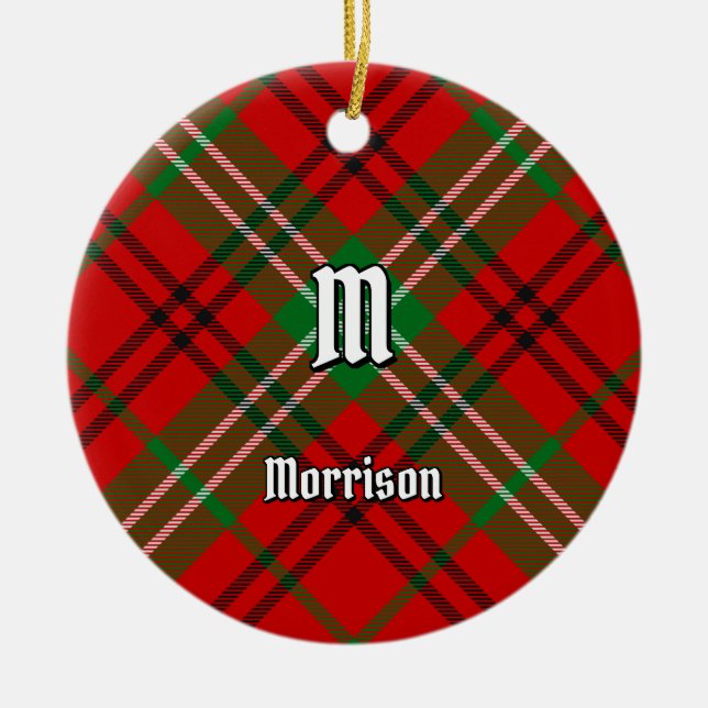 Ornement en céramique Clan Morrison Red Tartan (Devant)