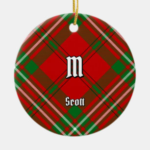 Ornement en céramique Clan Scott Red Tartan
