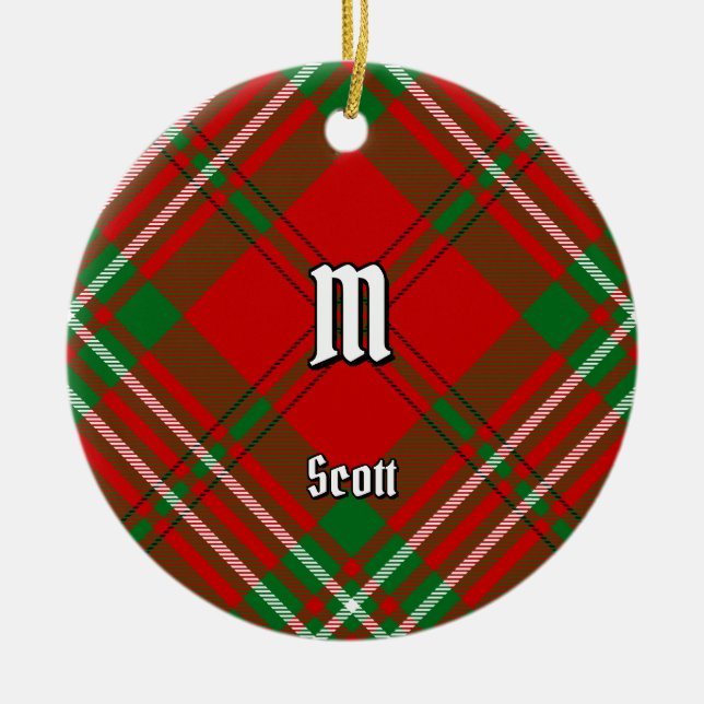Ornement en céramique Clan Scott Red Tartan (Devant)