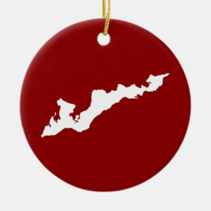 Ornement En Céramique Classic Fishers Island Logo Ornament - Blanc/Rouge