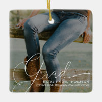 Classic Script Photo Moderne Cool Graduation Party