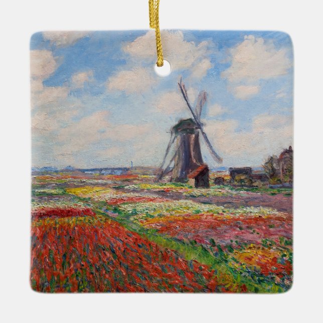 Ornement En Céramique Claude Monet - Champ de Tulipes en Hollande (Devant)