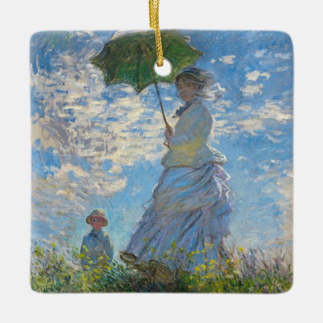Ornement En Céramique Claude Monet - La Promenade, Femme avec un Parasol (Devant)