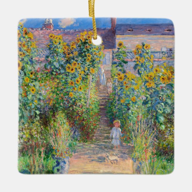 Ornement En Céramique Claude Monet - Le jardin de l'artiste à Vetheuil (Devant)
