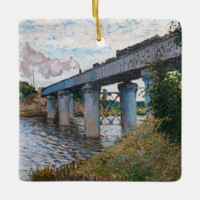 Ornement En Céramique Claude Monet - Le pont ferroviaire à Argenteuil (Devant)