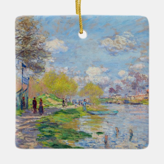 Ornement En Céramique Claude Monet - Printemps de la Seine (Devant)