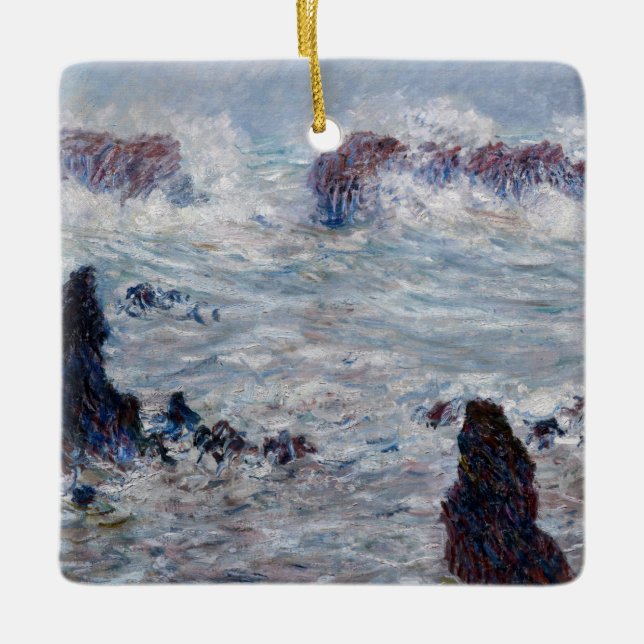 Ornement En Céramique Claude Monet - Tempête au large de la côte Belle-Î (Devant)