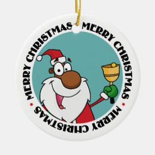 Ornement En Céramique Cloche sonnant Noir Père Noël