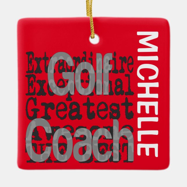 Ornement En Céramique Coach Golf Extraordinaire PERSONNALISÉ (Devant)