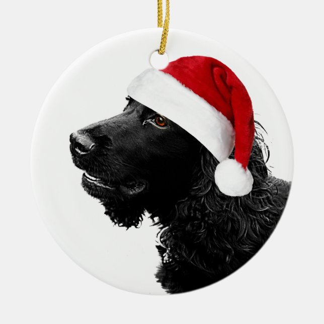 Ornement En Céramique Cocker de Joyeux Noël (Devant)