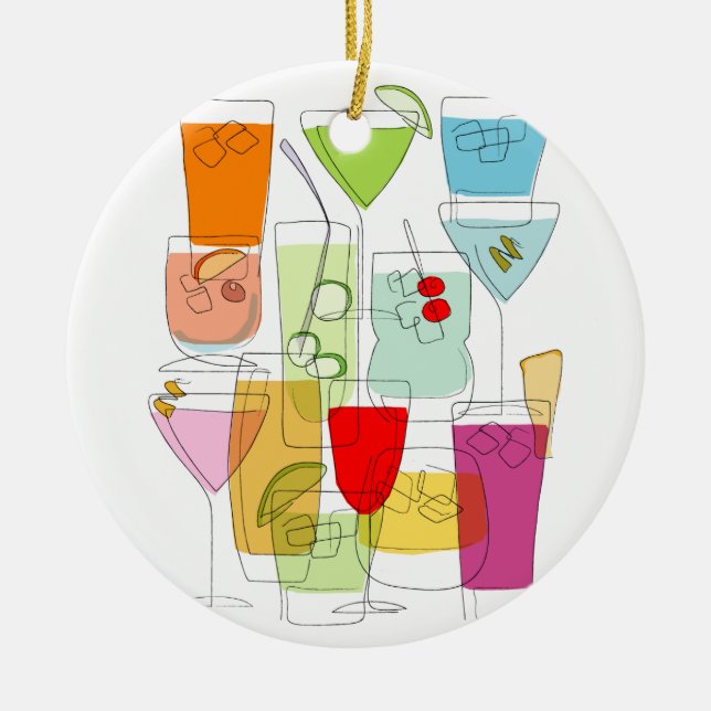 Ornement En Céramique Cocktails (Devant)