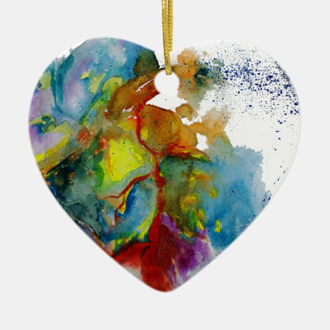 Ornement En Céramique Coeur anatomique pour aquarelle moderne (Devant)
