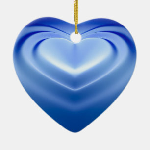Ornement En Céramique Coeur bleu